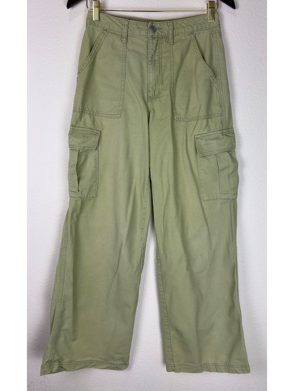 Forever 21 Cargo Pants Women’s Small Sage Green Wide Leg Utility Y2K